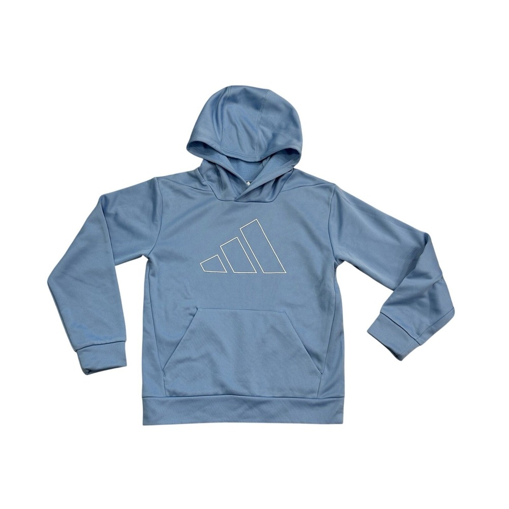 Adidas Youth Blue Pullover Hoodie Size Medium 10/12 Cozy Athletic Style NWOT